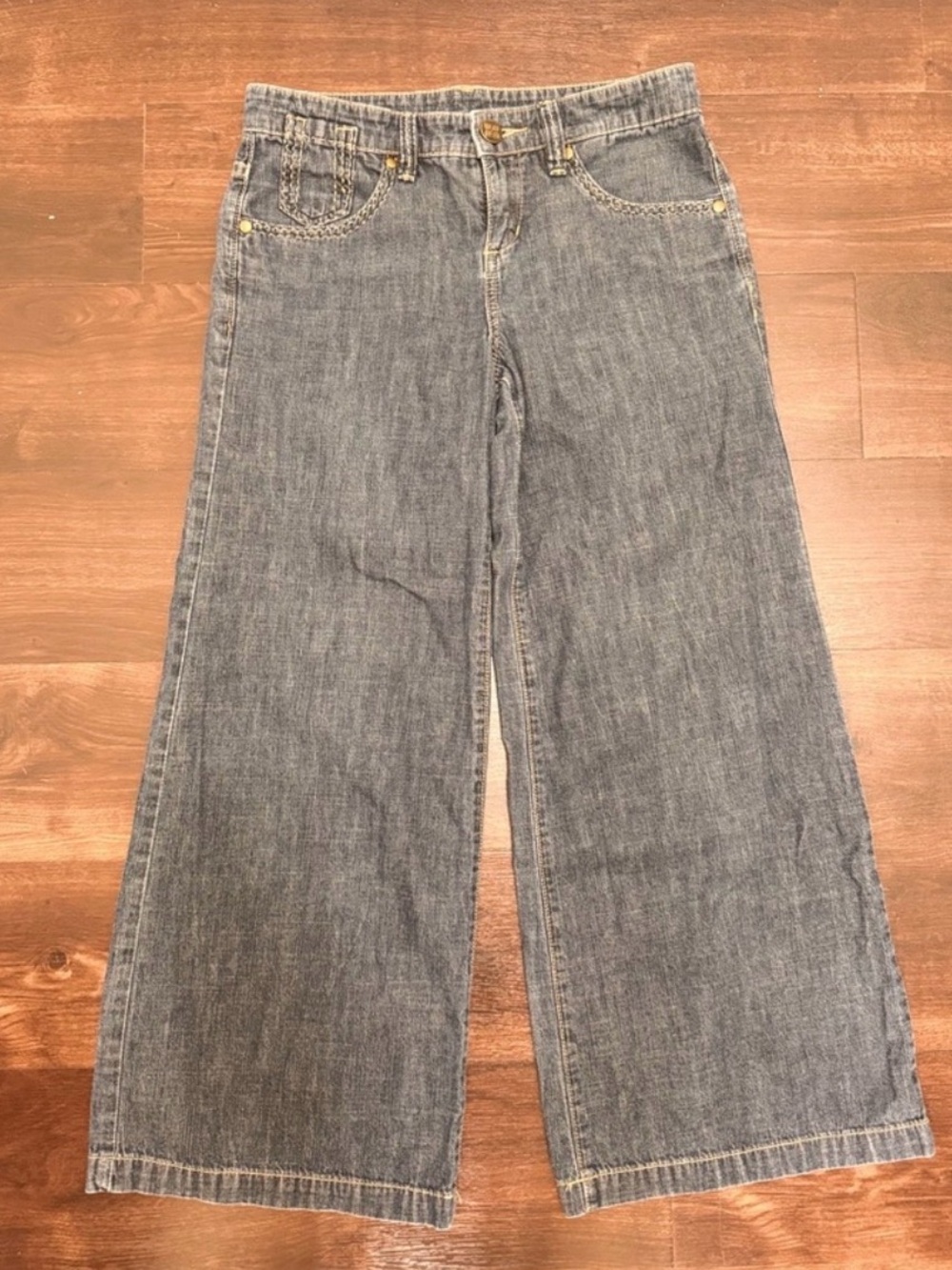 Vintage Y2K BCBGMAXAZRIA Wide Leg Flare Denim Jeans - Medium Wash